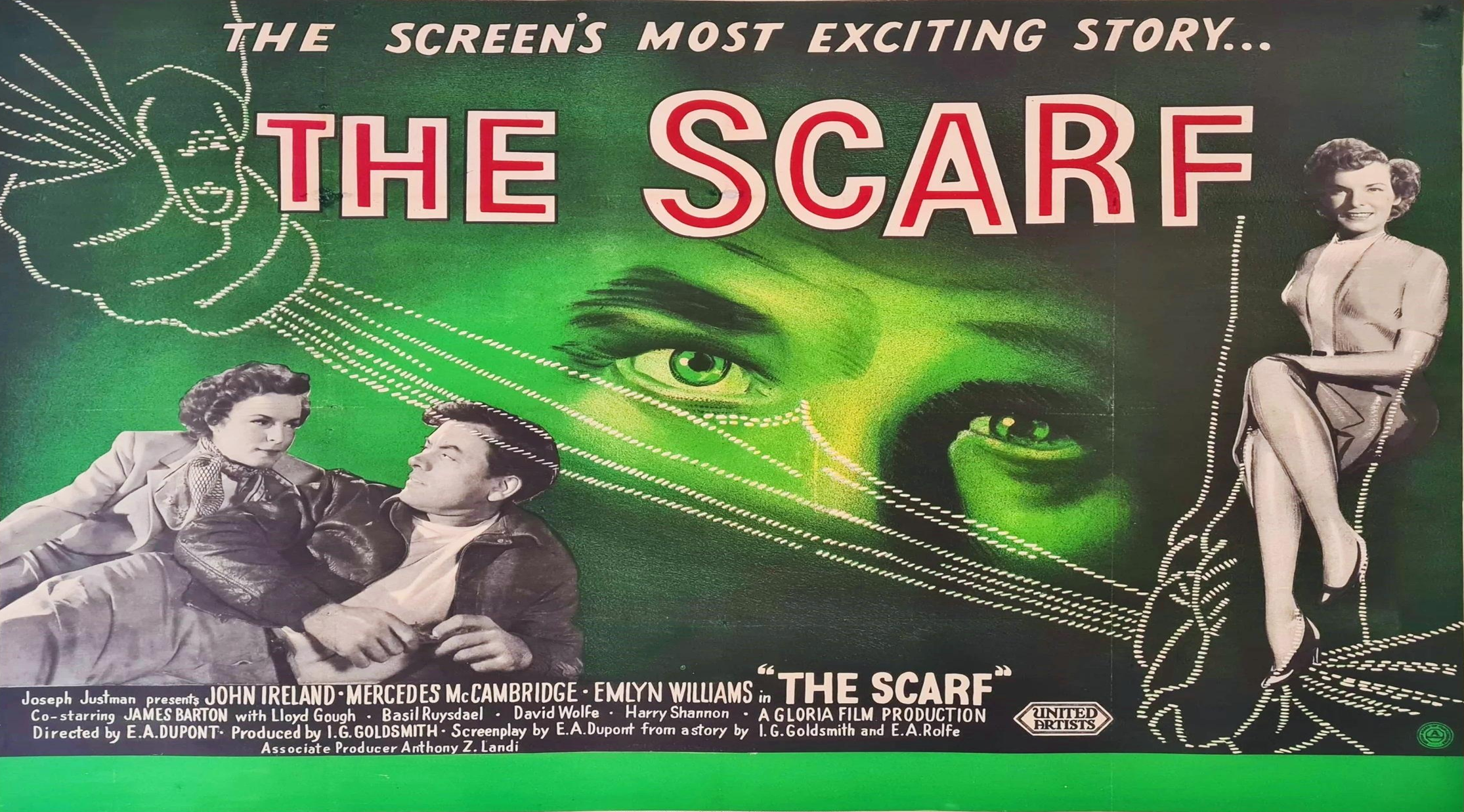 Thumbnail image for The Scarf (1951, Thriller) (Starring: John Ireland, Mercedes McCambridge, James Barton)