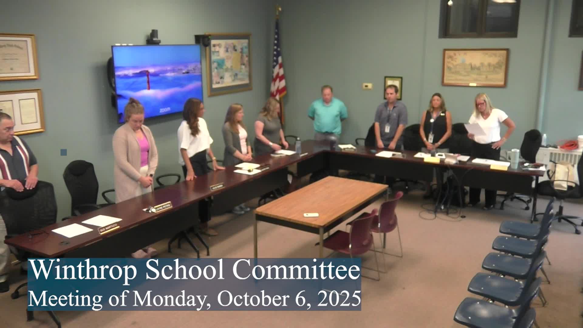 Winthrop School Committee Meeting of October 6, 2025