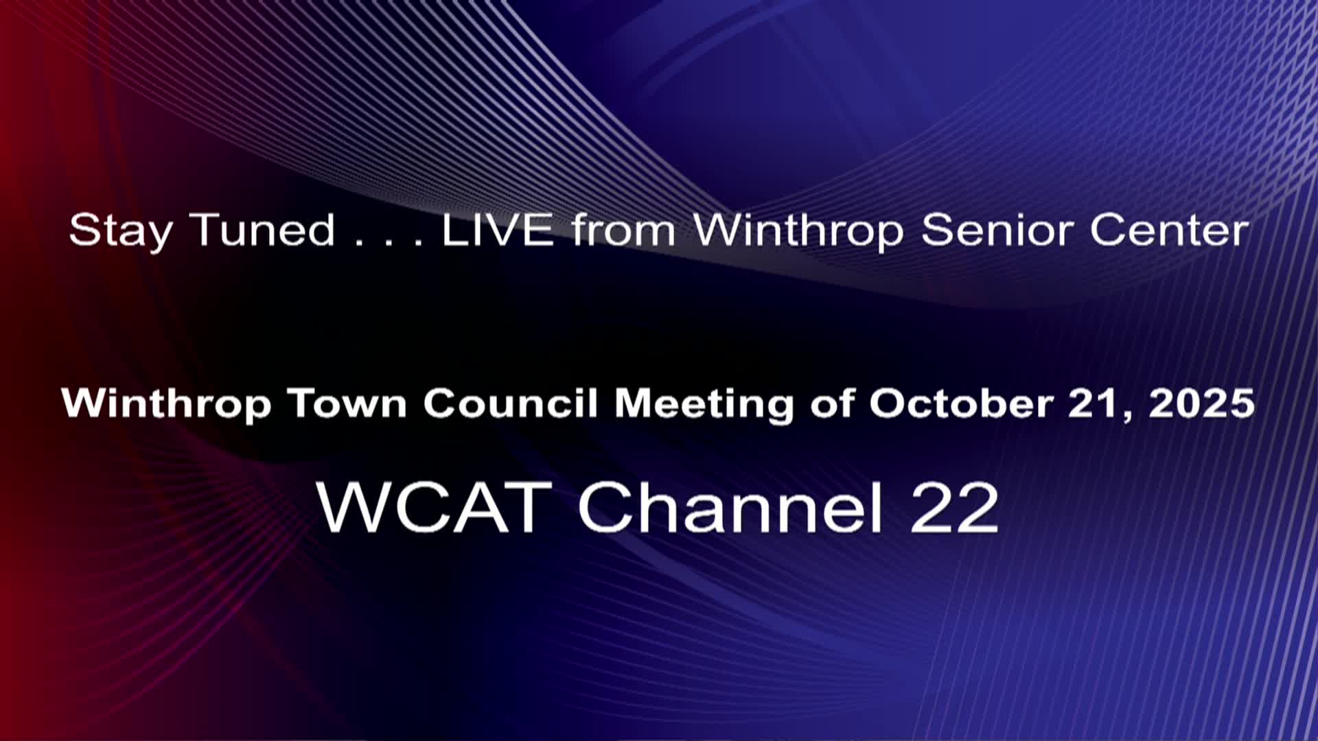 Winthrop Town Council Meeting of October 21, 2025