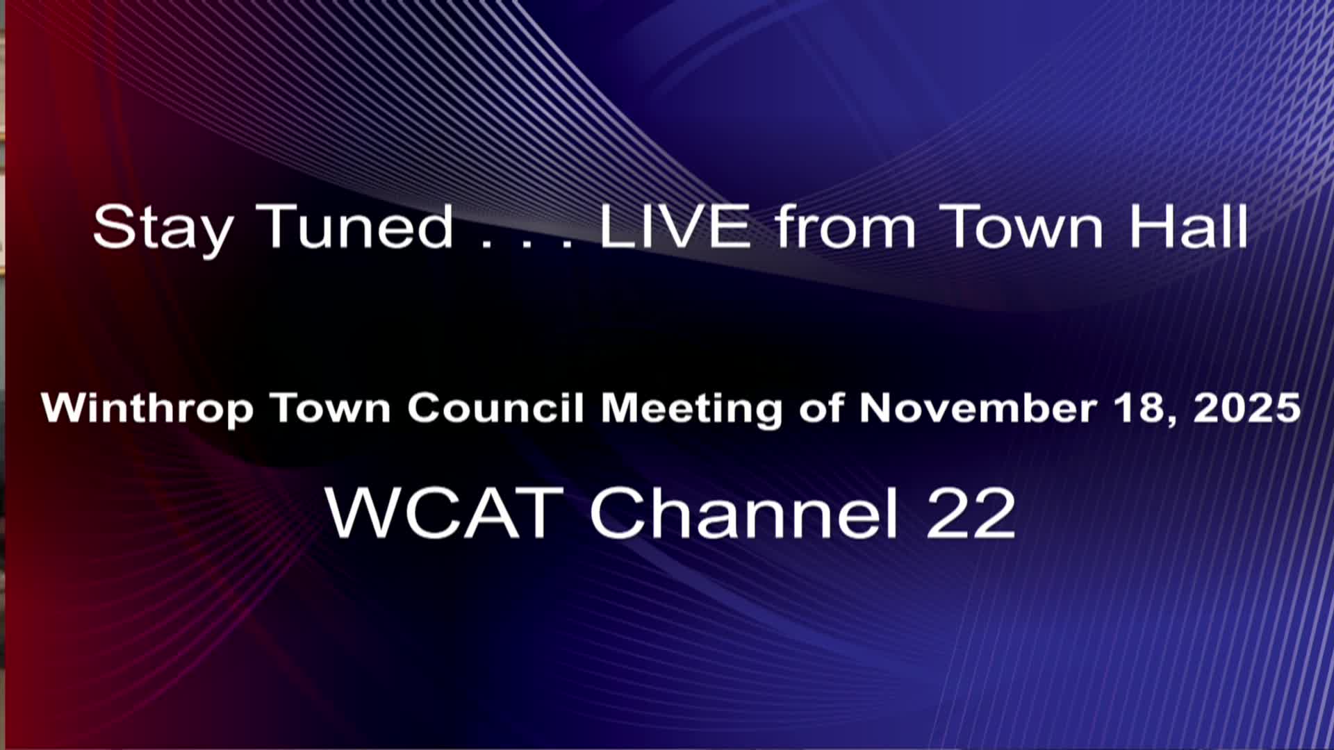 Winthrop Town Council Meeting of October 18, 2025