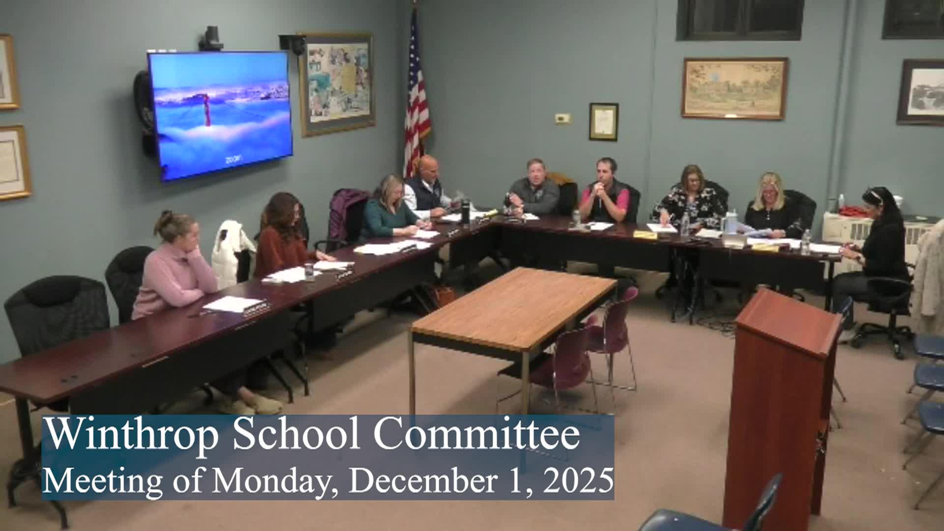 Winthrop School Committee December 1st, 2025