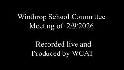 Thumbnail image for Winthrop School Committee Meeting of February 9th, 2026