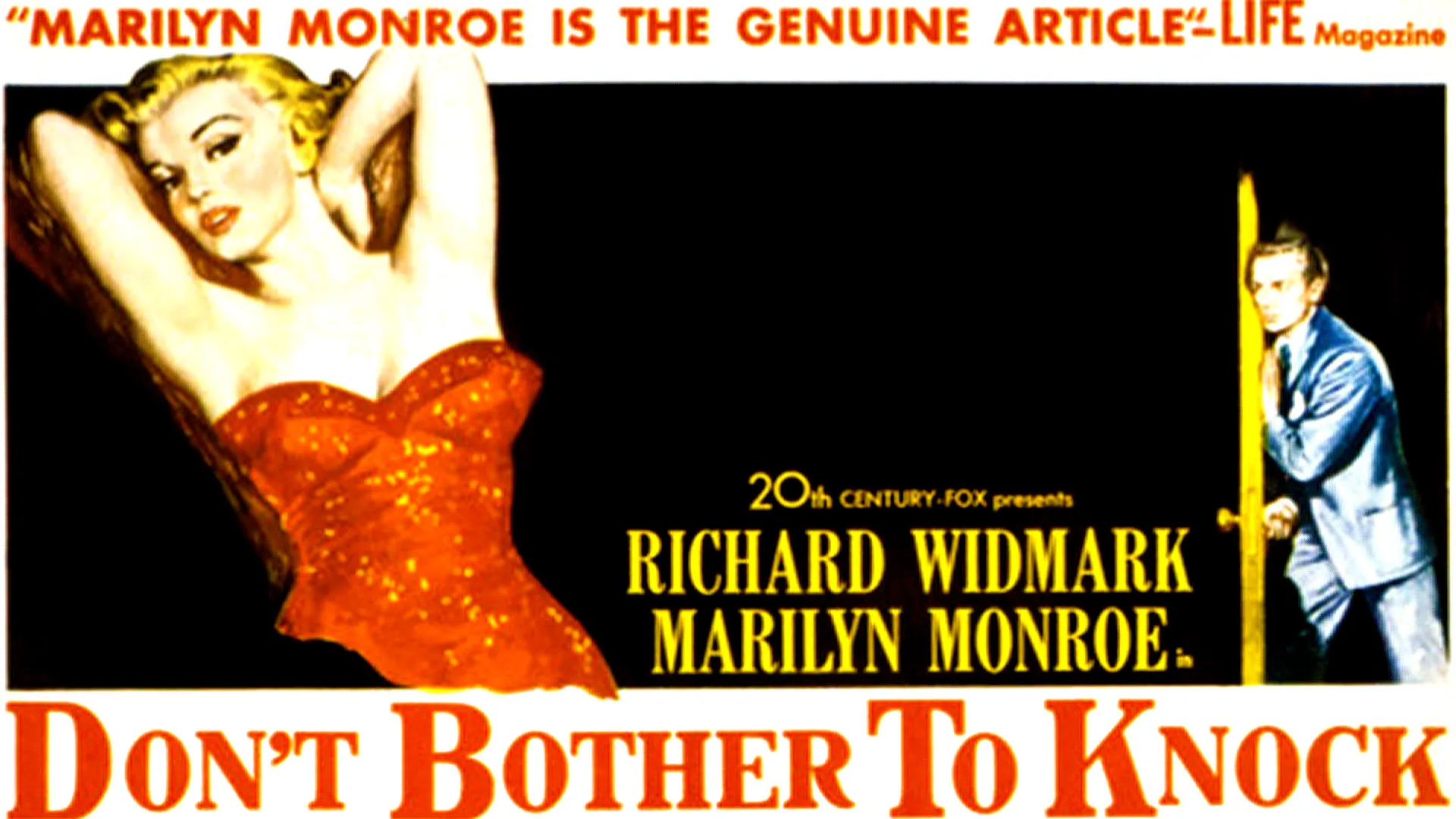 Thumbnail image for Don't Bother to Knock (1952 Drama) (Starring: Marilyn Monroe, Richard Widmark, Anne Bancroft)