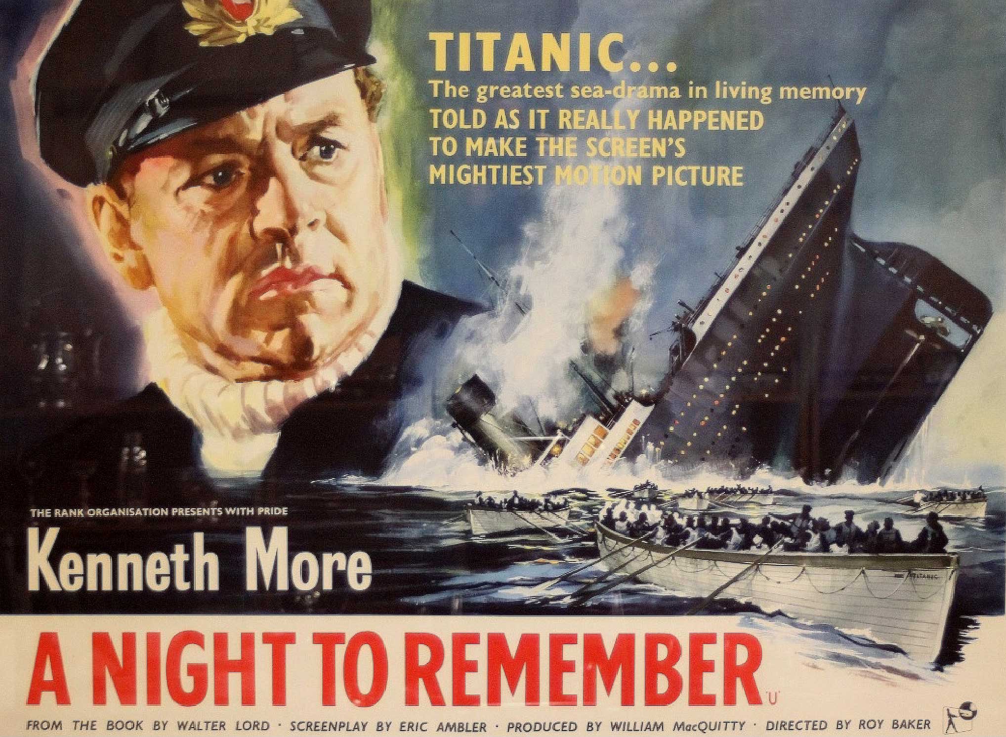 Thumbnail image for A Night to Remember: The Sinking of the Titanic (1958 Drama) (Starring: Kenneth Moore, Honor Blackman)