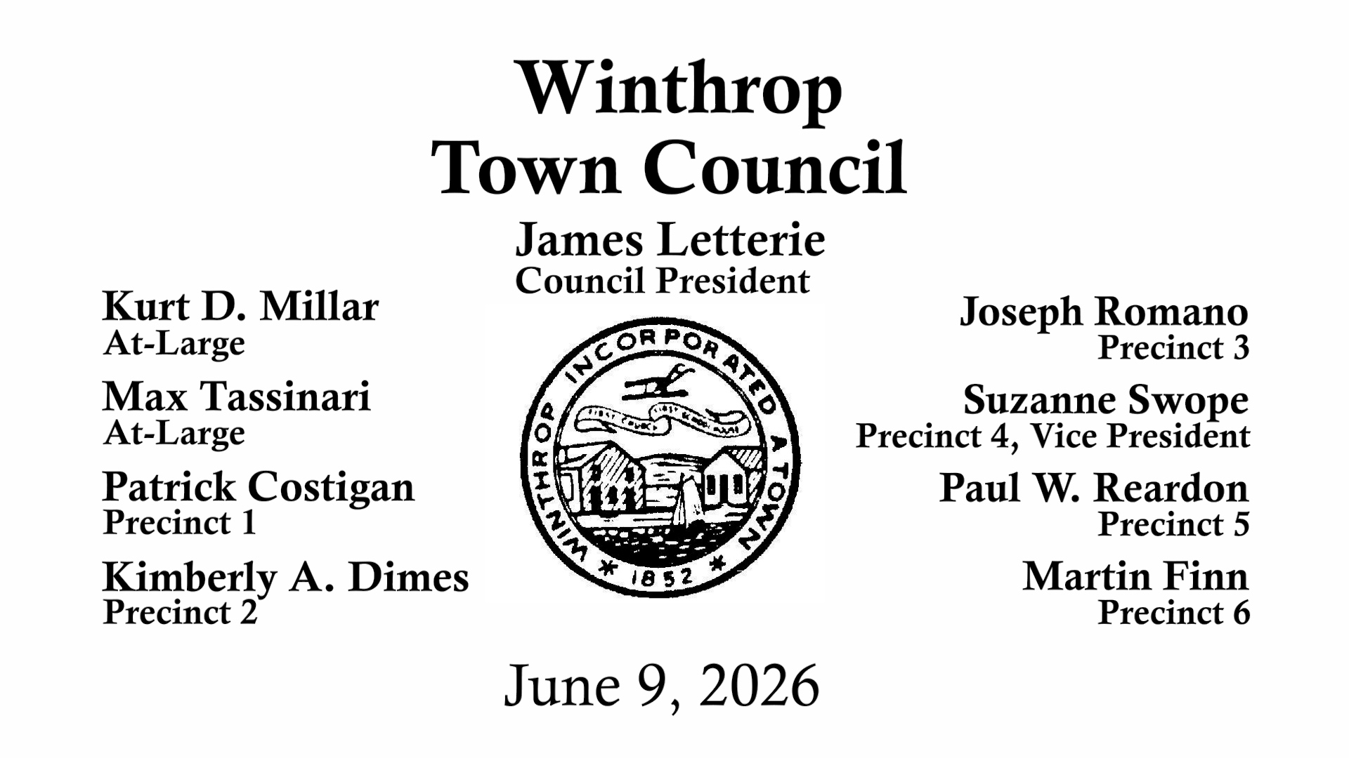 Thumbnail image for Winthrop Town Council Special Meeting of June 9, 2026