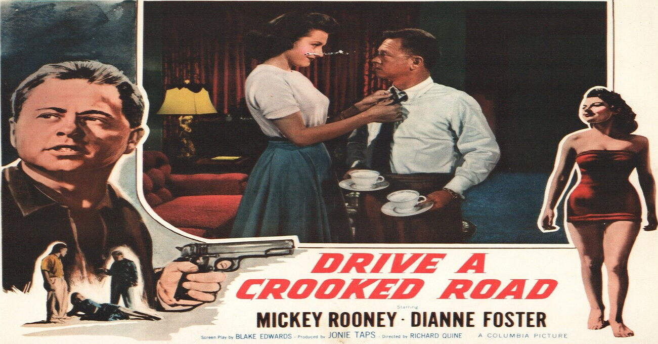 Drive A Crooked Road (1954, Thriller) (Starring: Mickey Rooney, Dianne Foster, Kevin McCarthy)