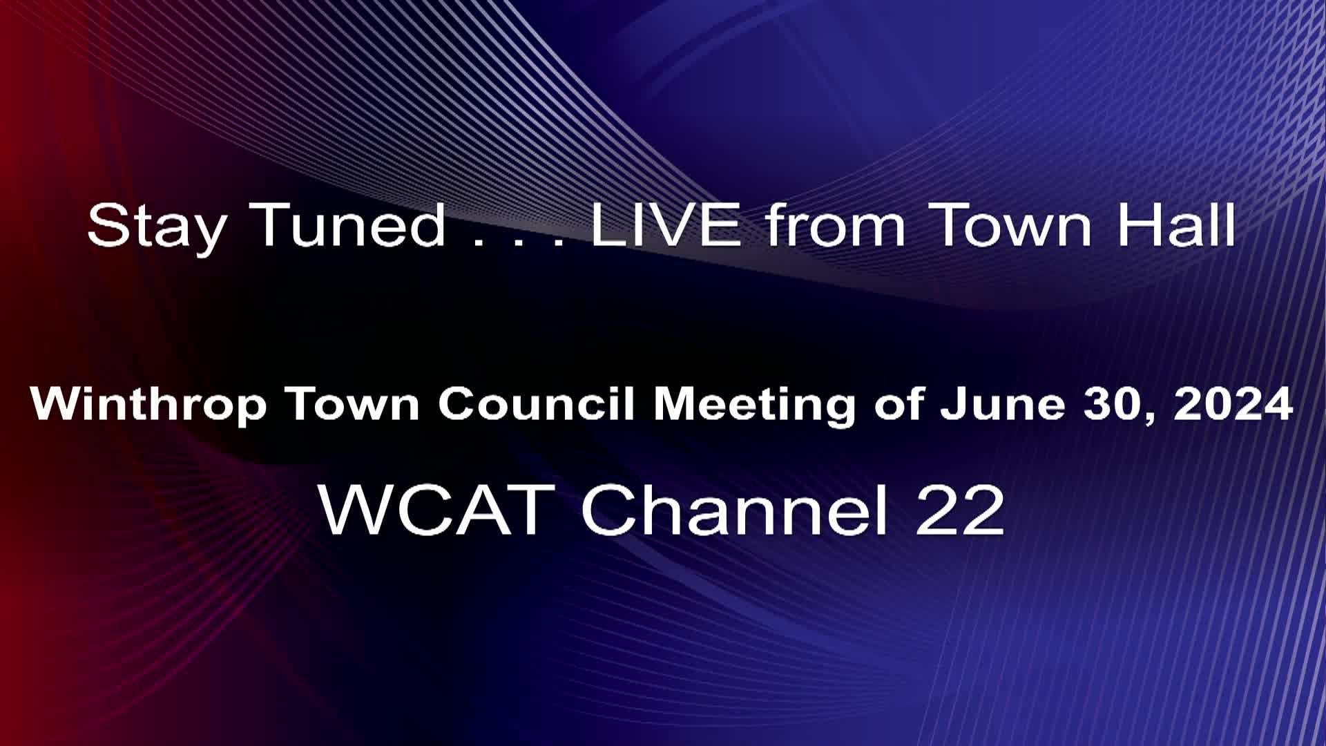Thumbnail image for Winthrop Town Council Meeting of June 30, 2026