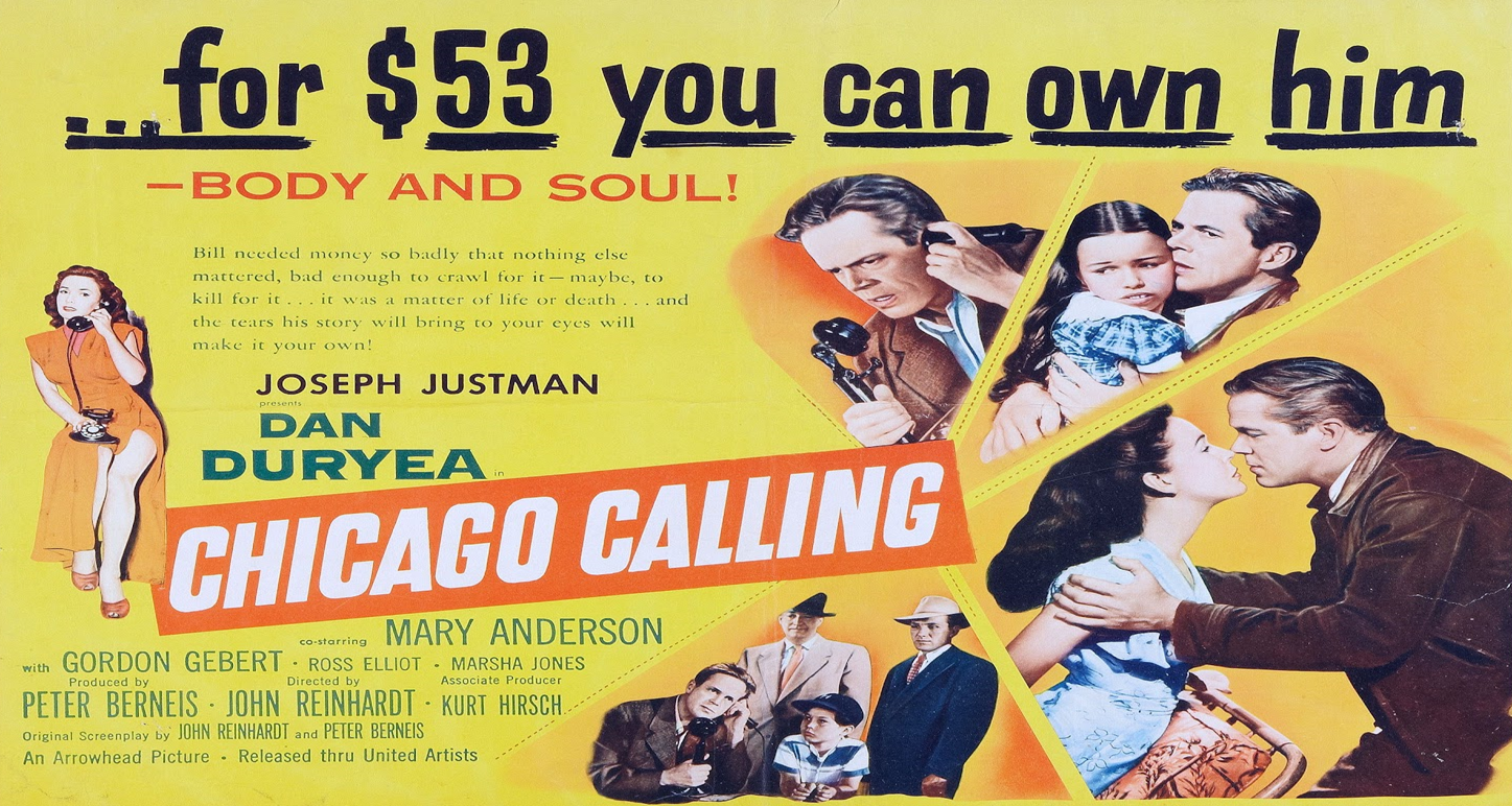 Chicago Calling (1951 Thriller) (Starring: Dan Duryea, Ross Elliott, Melinda Plowman)