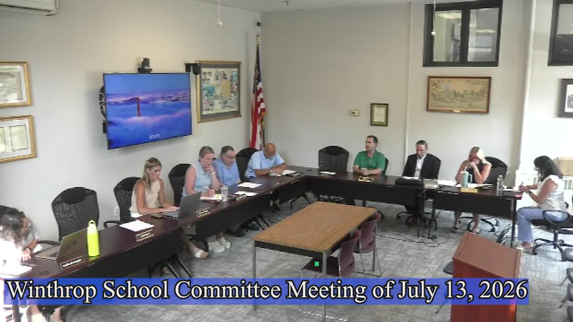 Thumbnail image for Winthrop School Committee Meeting of July 13, 2026