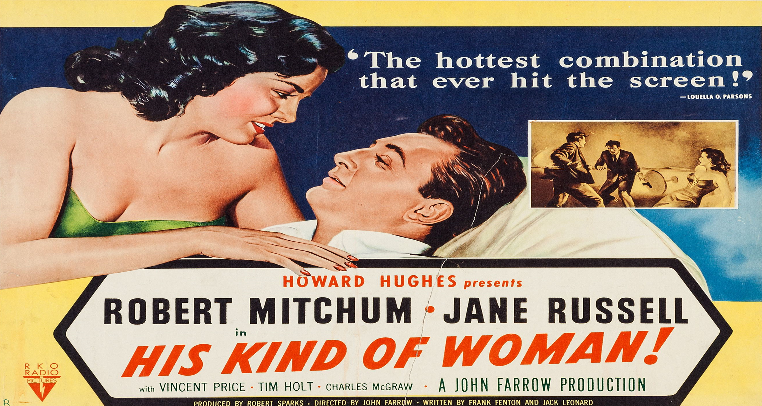His Kind of Woman (1951, Crime Drama) (Starring: Robert Mitchum, Jane Russell, Vincent Price)